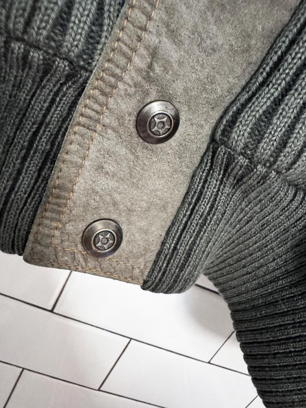 vintage 90s massimo moda suede + knit combo bomber jacket | utex