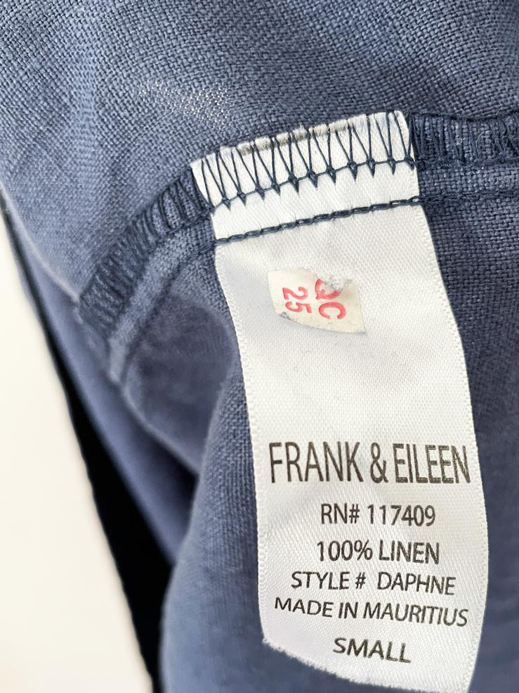 frank & eileen daphne 100% linen collared maxi dress
