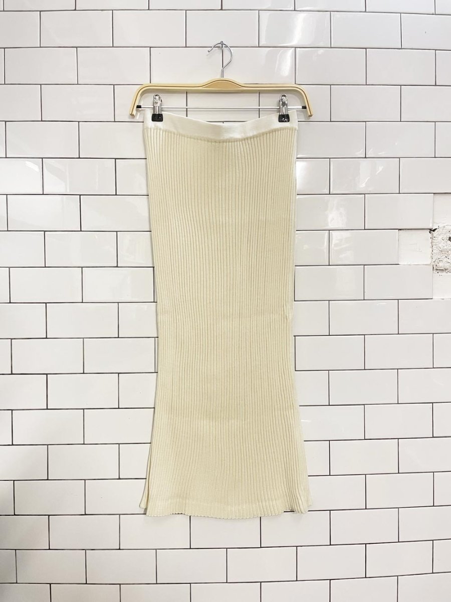 sihwa wool blend rib knit midi skirt - good market thrift store