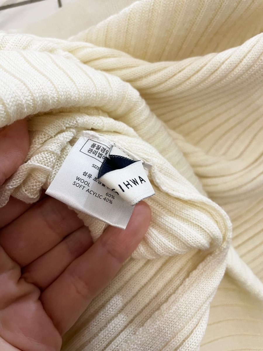 sihwa wool blend rib knit midi skirt - good market thrift store