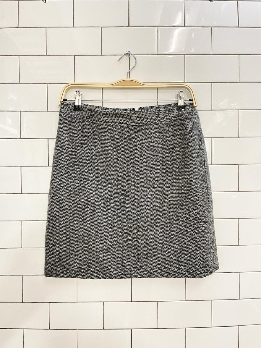 vintage 00s la redoute herringbone mini skirt - good market thrift store