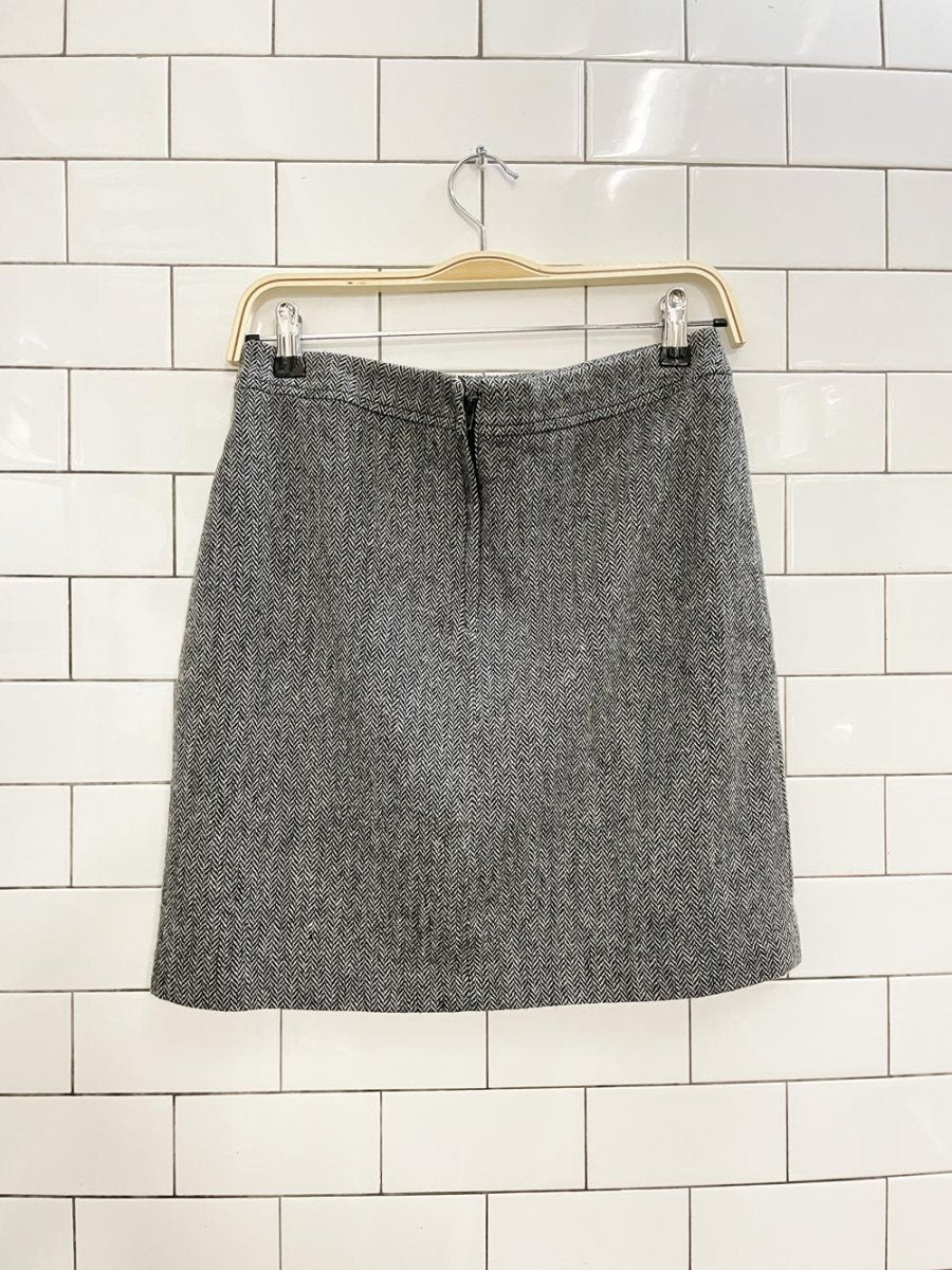 vintage 00s la redoute herringbone mini skirt - good market thrift store