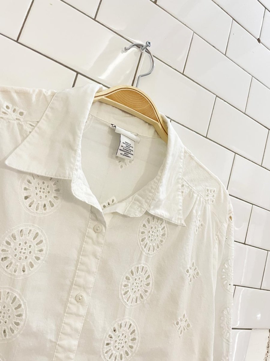 rachel zoe eyelet sun oversized summer shirt - good market thrift store