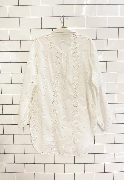 rachel zoe eyelet sun oversized summer shirt - good market thrift store