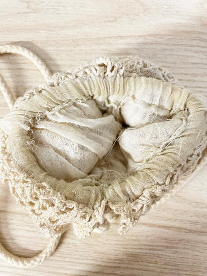 vintage crochet bucket bag shoulder bag - good market thrift store