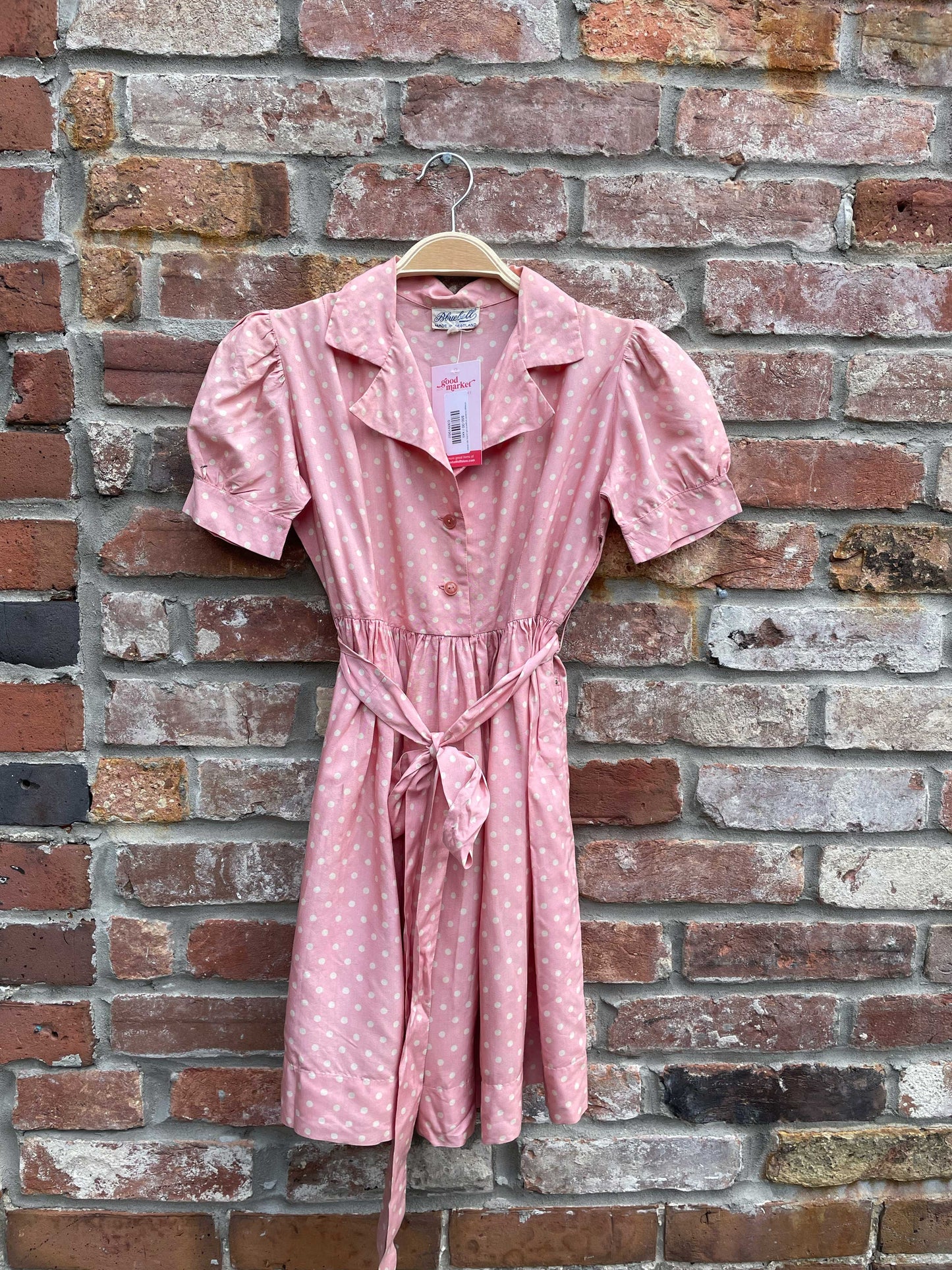 vintage bluebell england silk polka dot dress