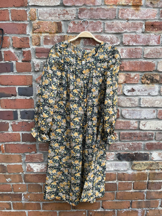 vintage 60's floral chiffon housedress coat