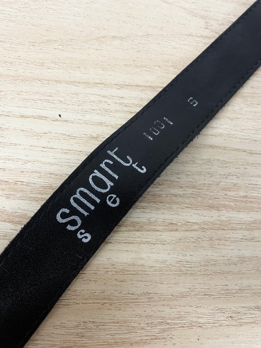 vintage 00s smart set embossed rose + vine leather belt - good market thrift store