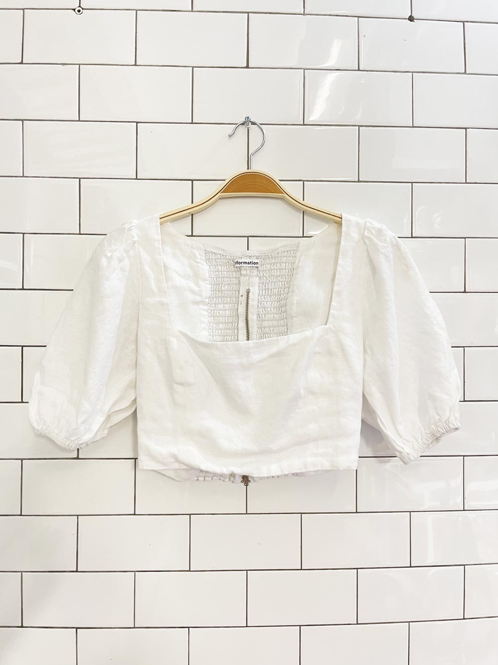 reformation yucca linen crop top - good market thrift store