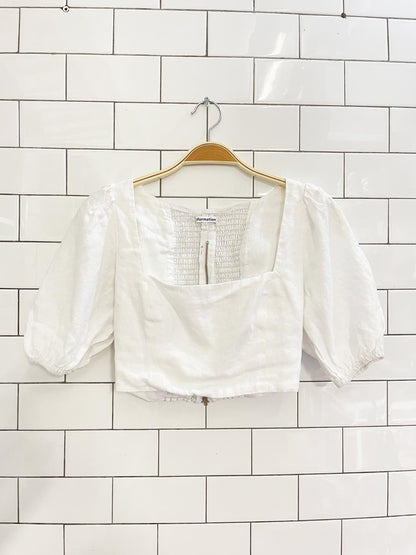 reformation yucca linen crop top - good market thrift store