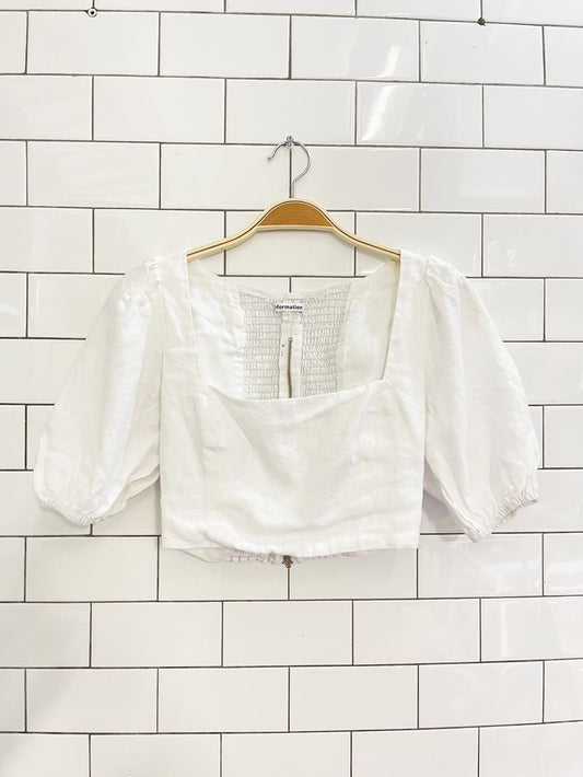 reformation yucca linen crop top - good market thrift store