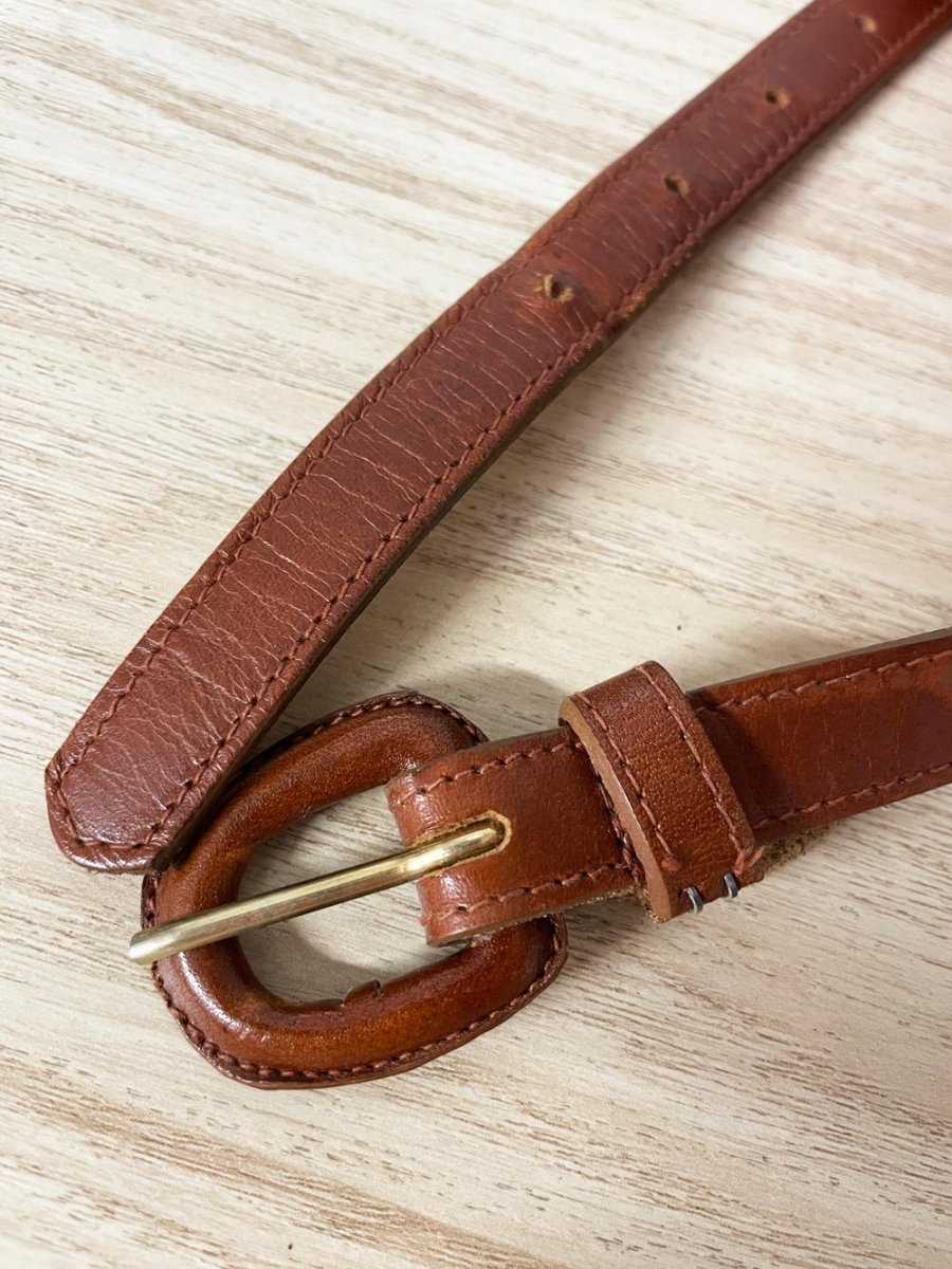 vintage emmanuel ungaro minimal all - leather belt - good market thrift store