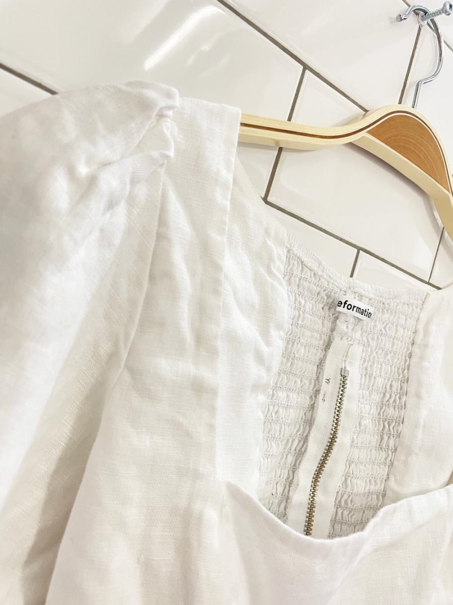 reformation yucca linen crop top - good market thrift store