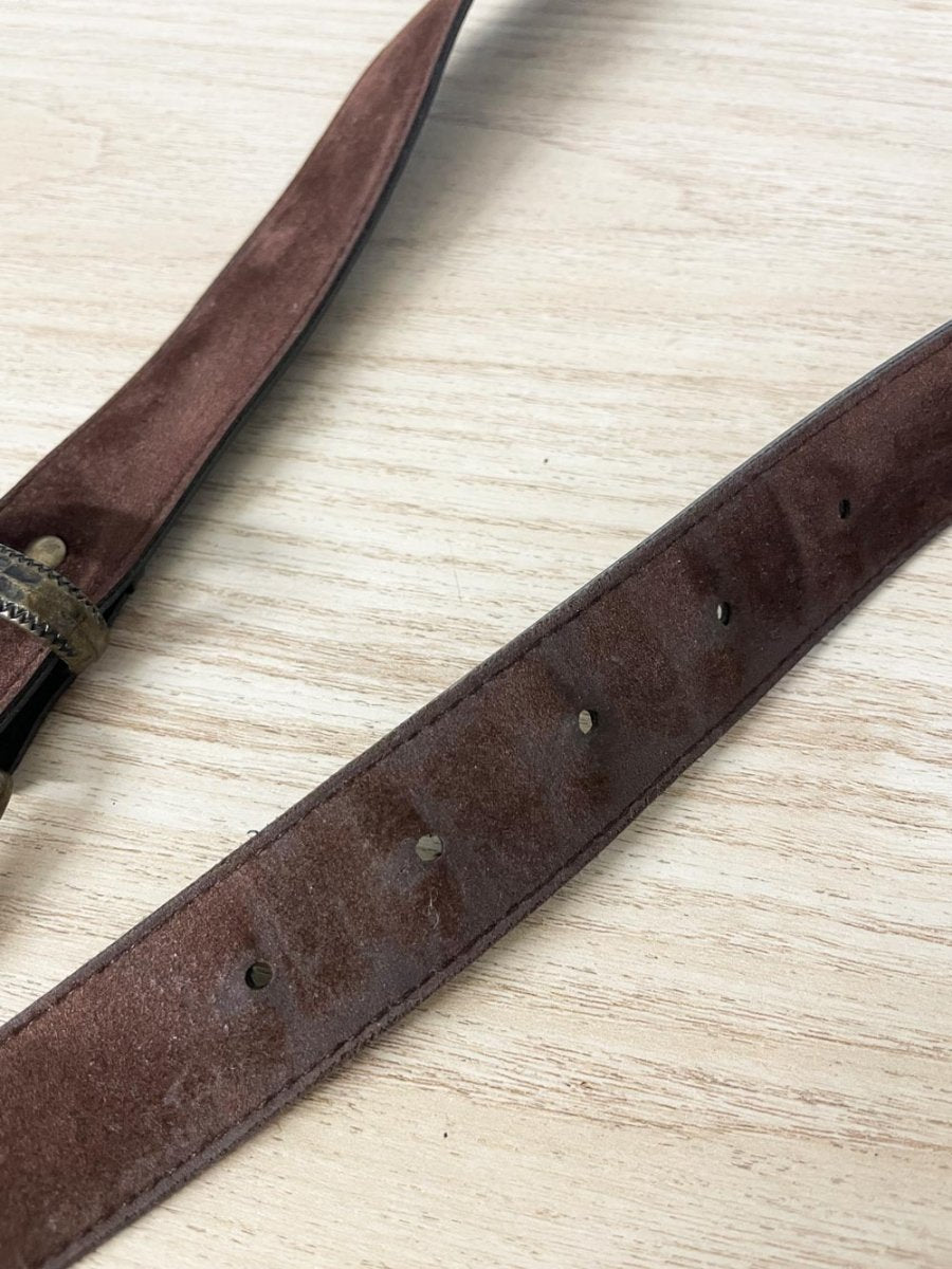 vintage western buckle velvet belt - good market thrift store