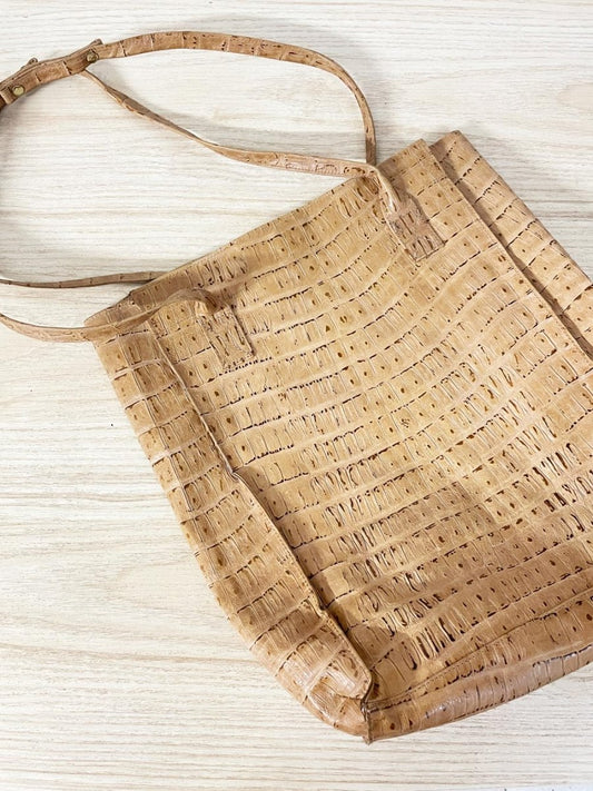 vintage croc - embossed leather tote bag - good market thrift store