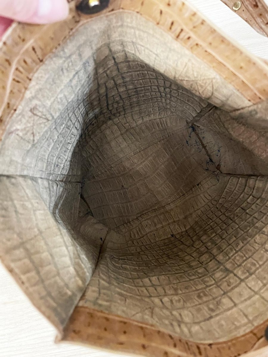 vintage croc - embossed leather tote bag - good market thrift store