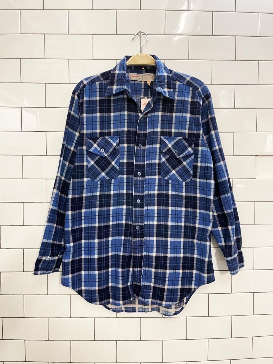 vintage 60s champion plaid flannel shirt - good market thrift store