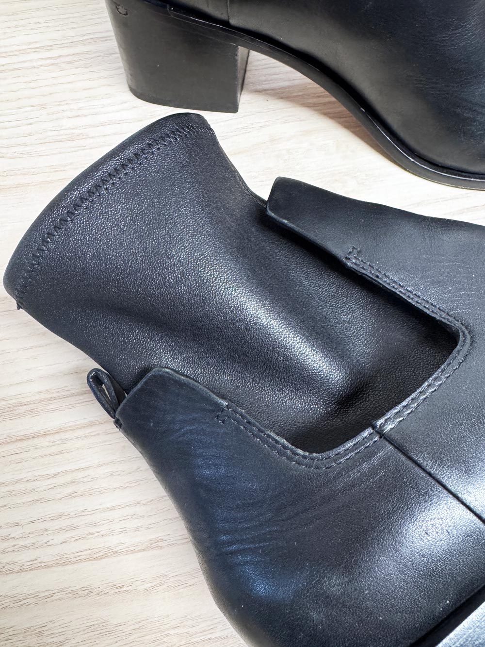 pour la victoire lambskin leather sock boot | low heel