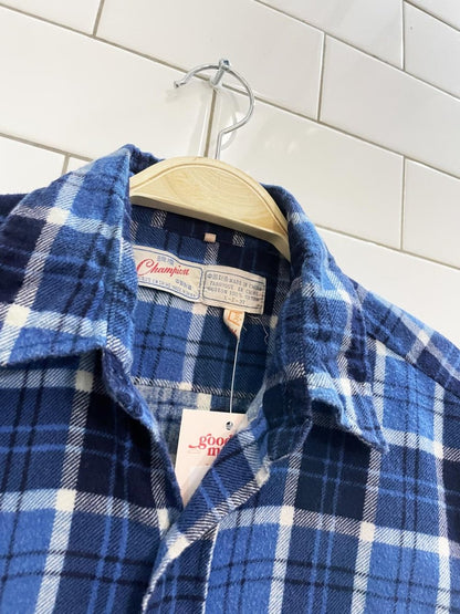 vintage 60s champion plaid flannel shirt - good market thrift store