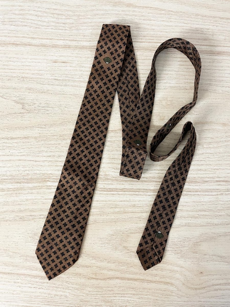 vintage 70s currie england jacquard fan skinny tie - good market thrift store