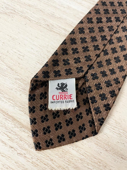 vintage 70s currie england jacquard fan skinny tie - good market thrift store