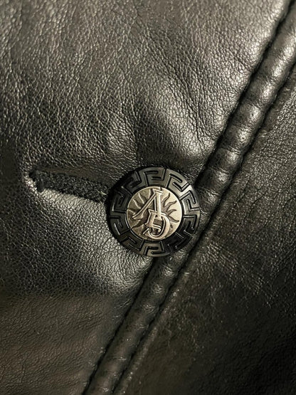 vintage GV made in Italy faux leather long shirt jacket - good market thrift store