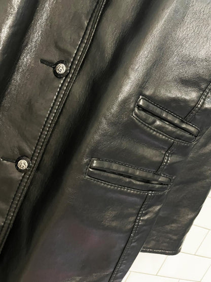 vintage GV made in Italy faux leather long shirt jacket - good market thrift store