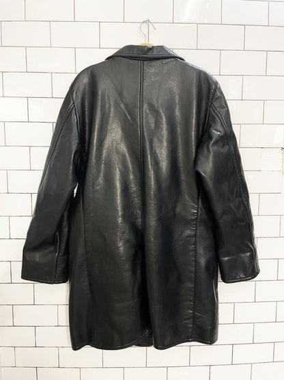 vintage GV made in Italy faux leather long shirt jacket - good market thrift store