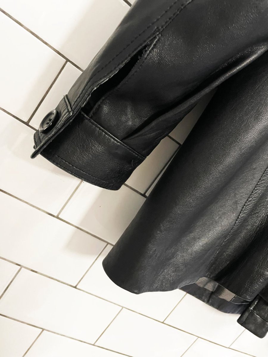 vintage gianni antonio lamb leather long shirt jacket - good market thrift store