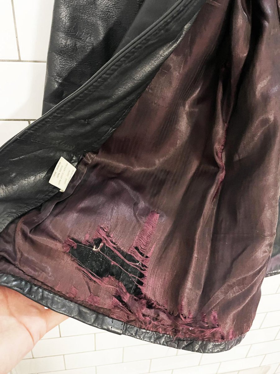 vintage 70s grafton - fraser belted back leather jacket - good market thrift store