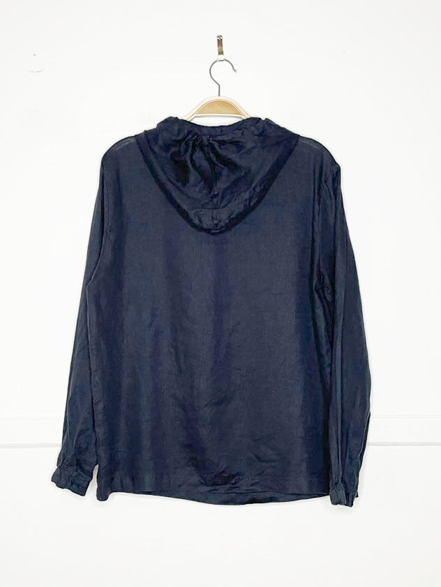steam beachwear+ 100% linen hooded pullover