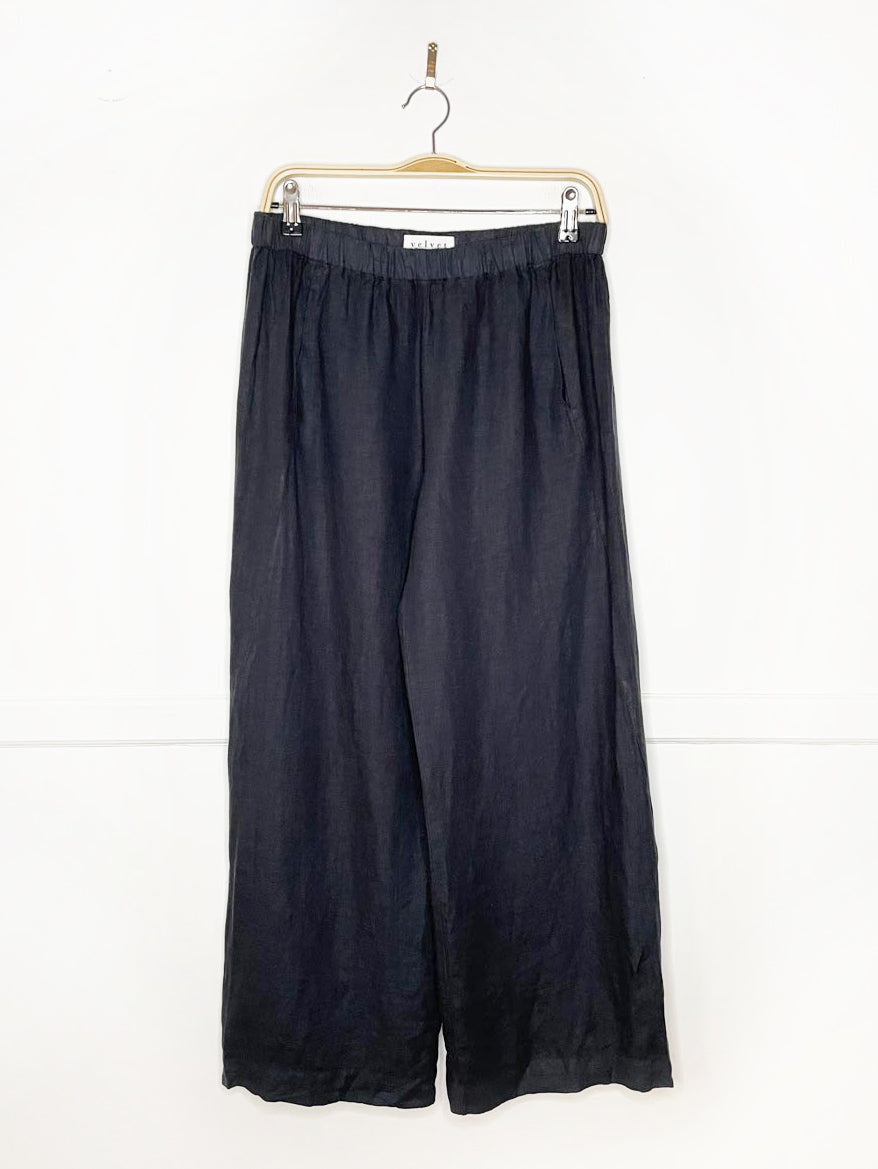 velvet by graham & spencer lola 100% linen wide leg pants | made in usa | anthropologie