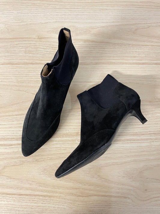 naturalizer lamb suede kitten heel boot - good market thrift store