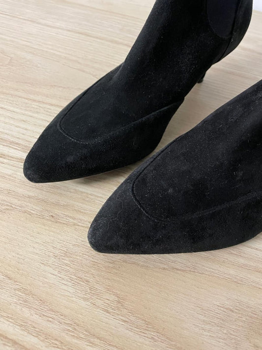 naturalizer lamb suede kitten heel boot - good market thrift store
