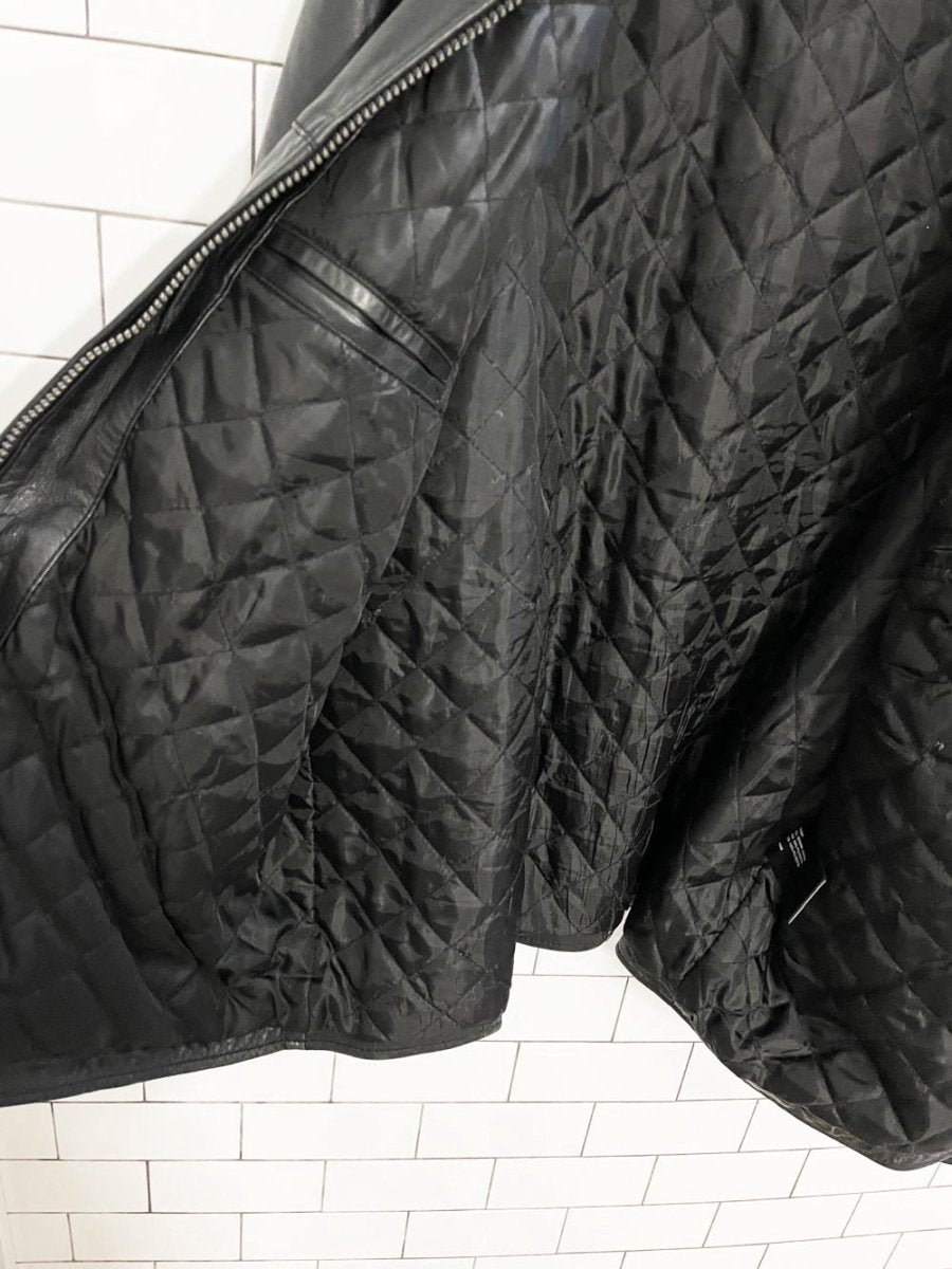 vintage 00s perry ellis butter leather minimal zip jacket | lambskin - good market thrift store
