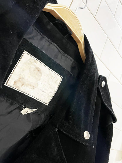 vintage 80s AMI london suede leather biker jacket - good market thrift store