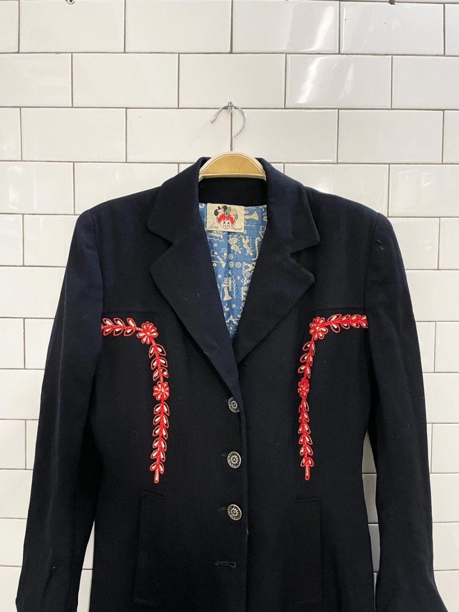 vintage 40s lanz of salzburg austrian embroidered wool coat - good market thrift store