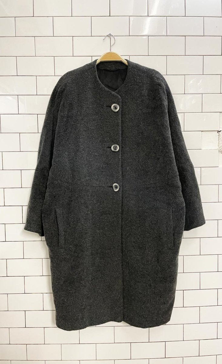 vintage mallia alpaca - wool cocoon union made coat - good market thrift store