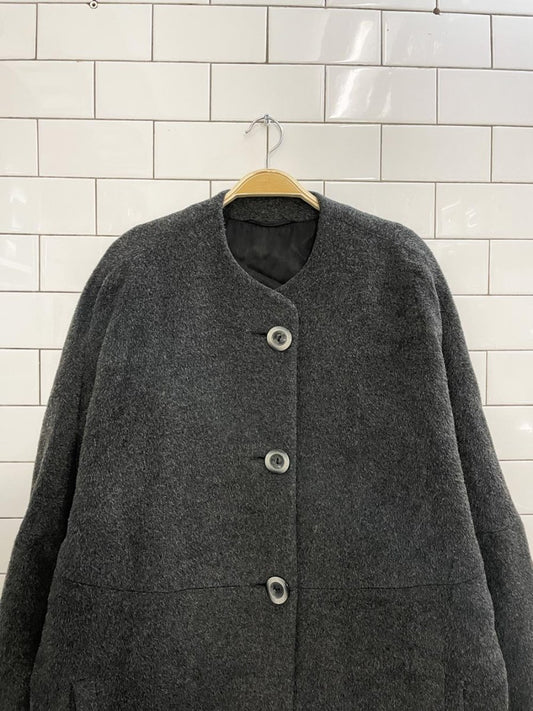 vintage mallia alpaca - wool cocoon union made coat - good market thrift store