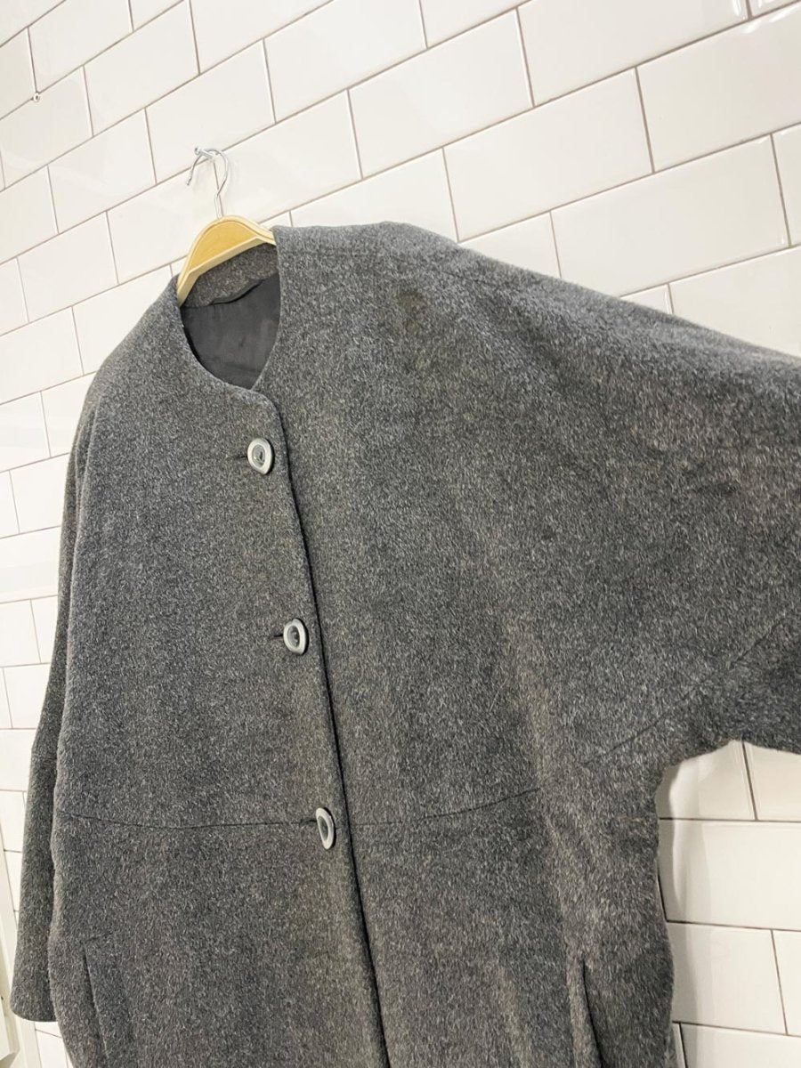 vintage mallia alpaca - wool cocoon union made coat - good market thrift store