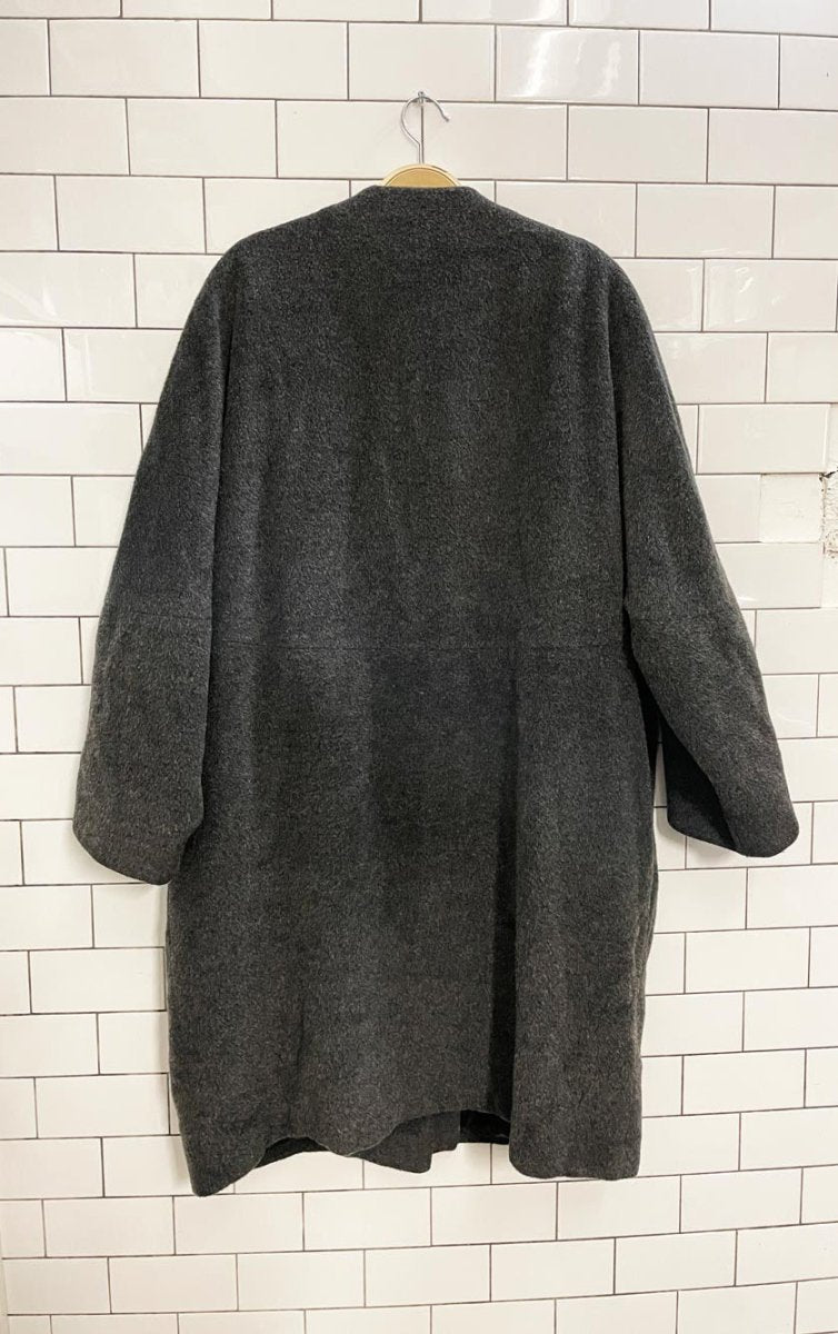 vintage mallia alpaca - wool cocoon union made coat - good market thrift store