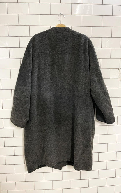 vintage mallia alpaca - wool cocoon union made coat - good market thrift store