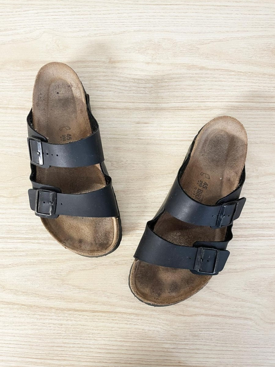 birkenstock arizona leather two strap sandals - good market thrift store