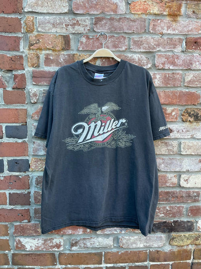 vintage 90s miller distressed graphic tee
