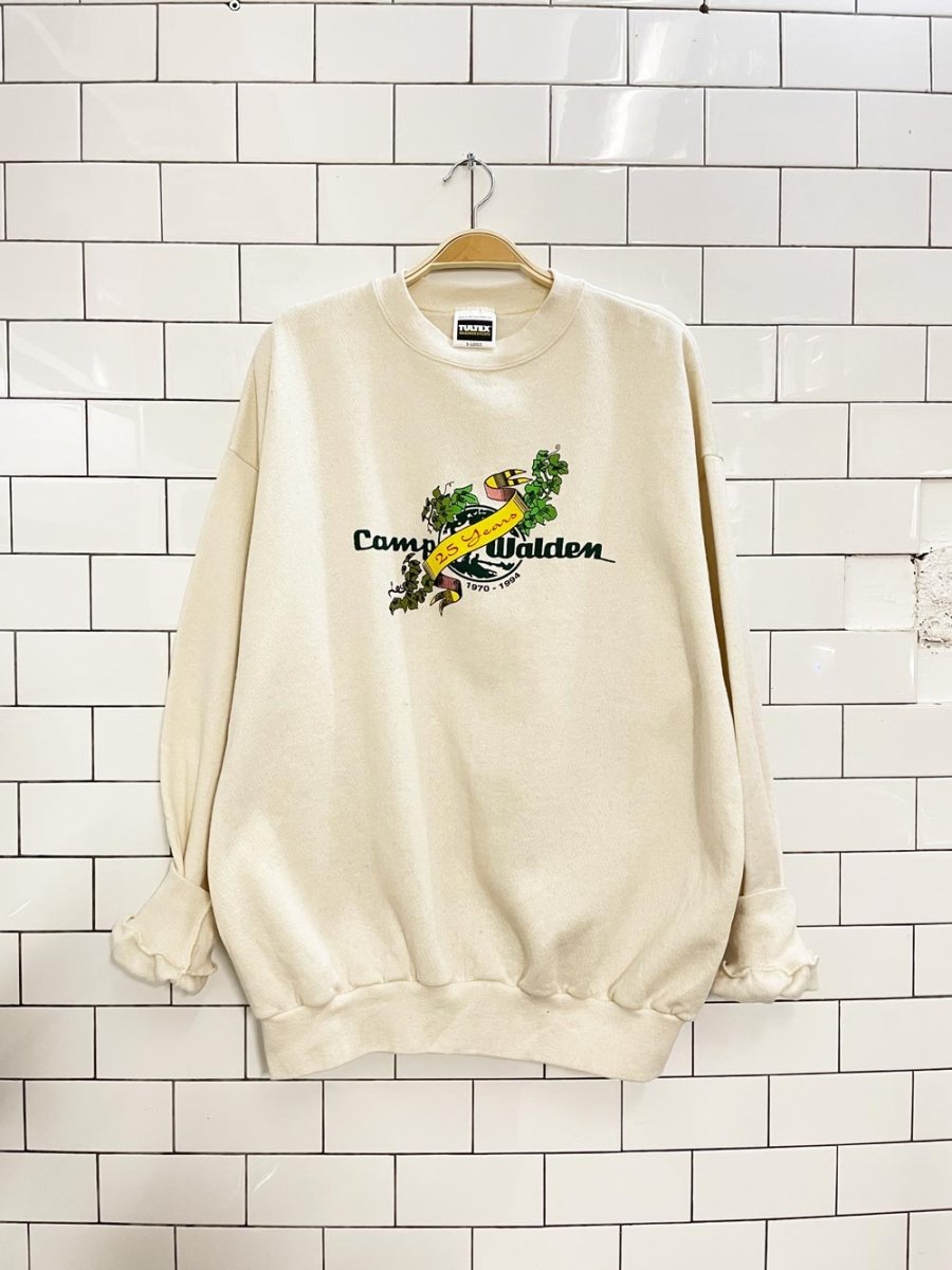 vintage 90s camp walden graphic crew - good market thrift store