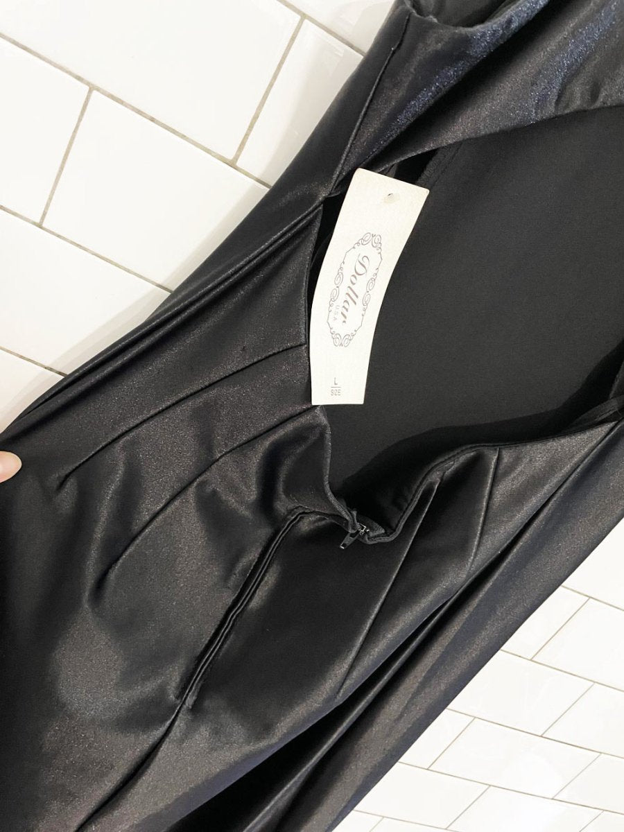 nwt vintage 90s dollar usa shiny bodycon high neck maxi dress | made in USA - good market thrift store