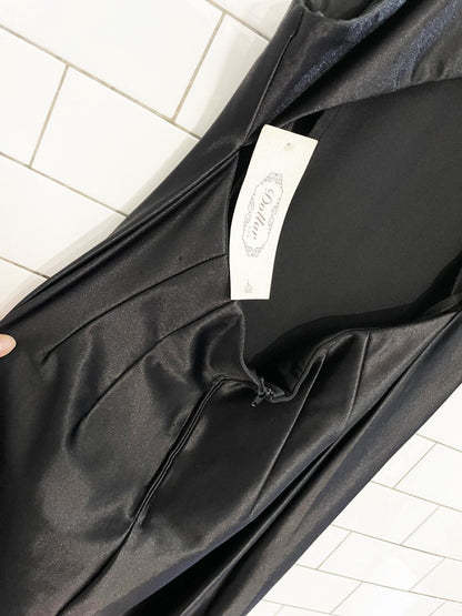 nwt vintage 90s dollar usa shiny bodycon high neck maxi dress | made in USA - good market thrift store