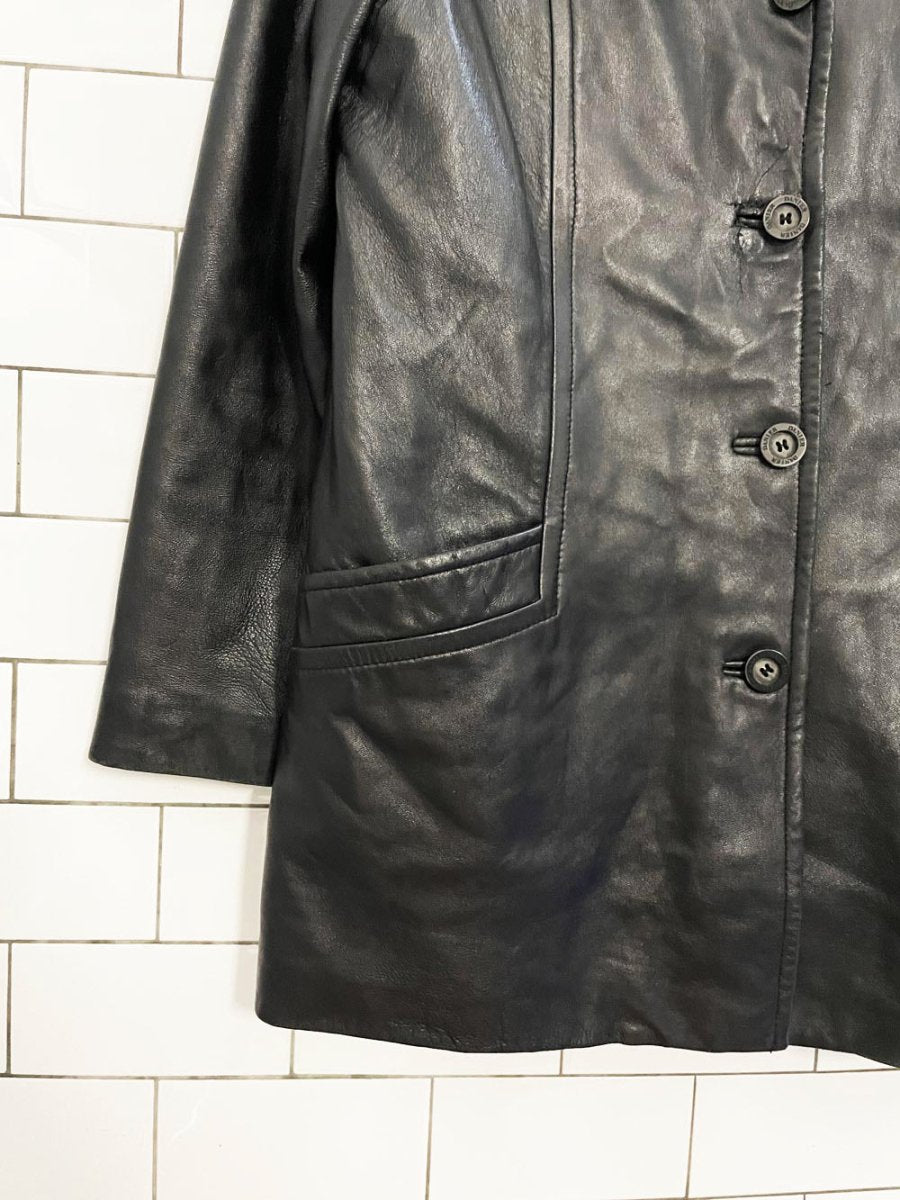 vintage 00s danier butter leather jacket | zip out liner - good market thrift store
