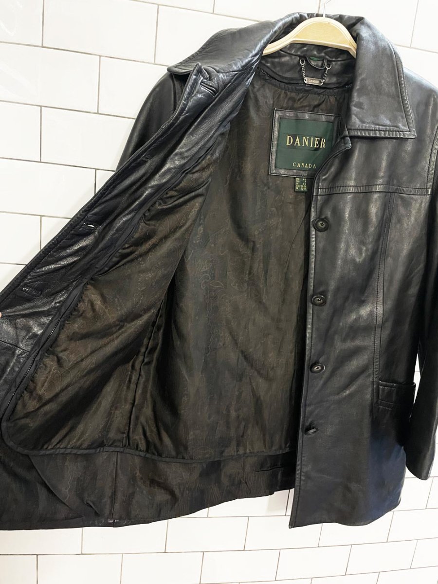 vintage 00s danier butter leather jacket | zip out liner - good market thrift store