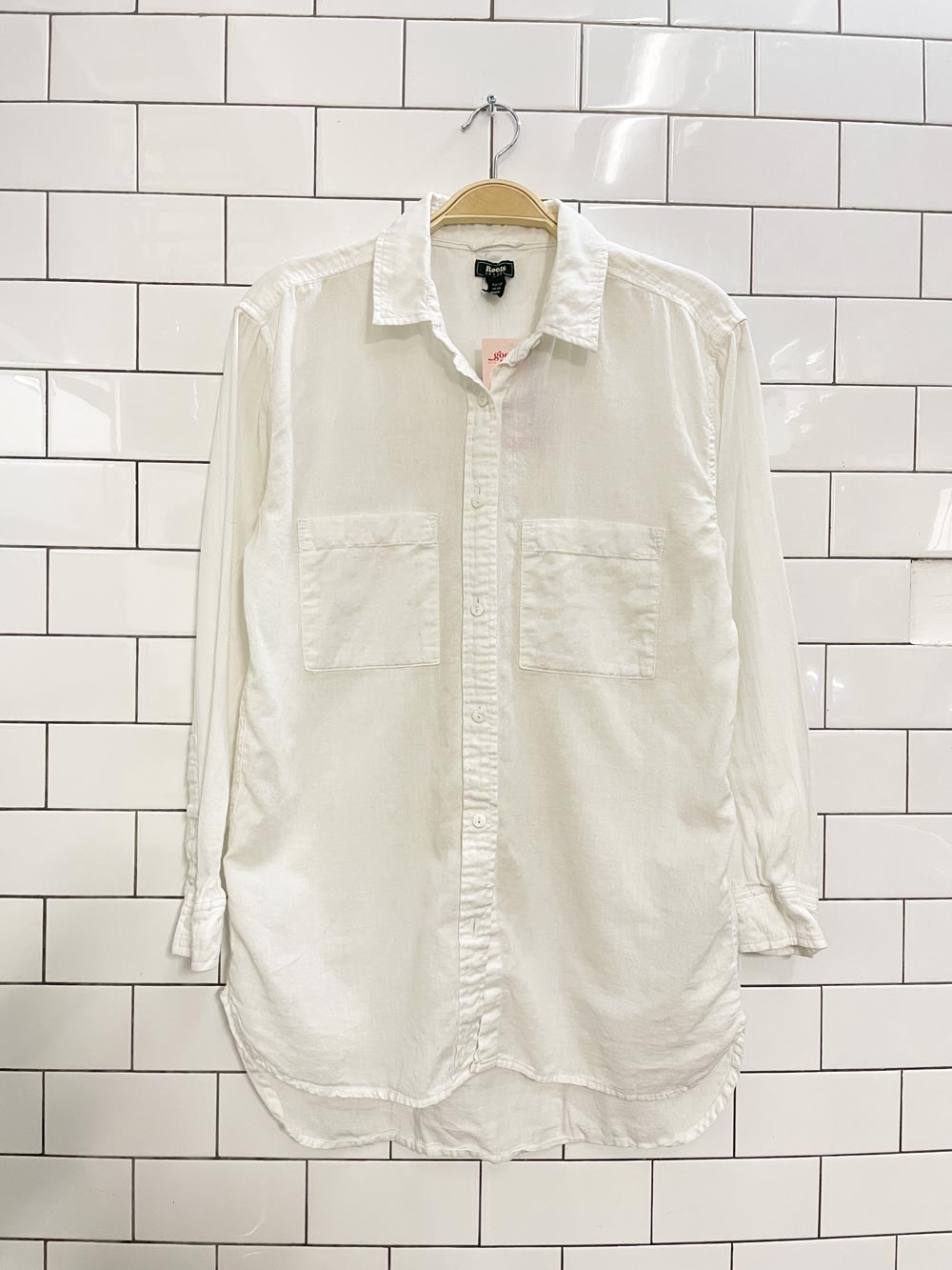 roots light cotton shirt - good market thrift store